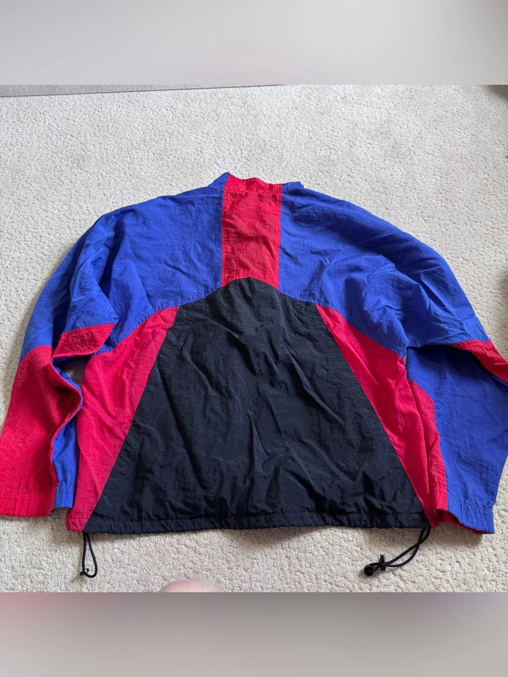 Vintage Nike Colorblock Jacket Large Windbreaker 80s 90s Red Black Full Zip